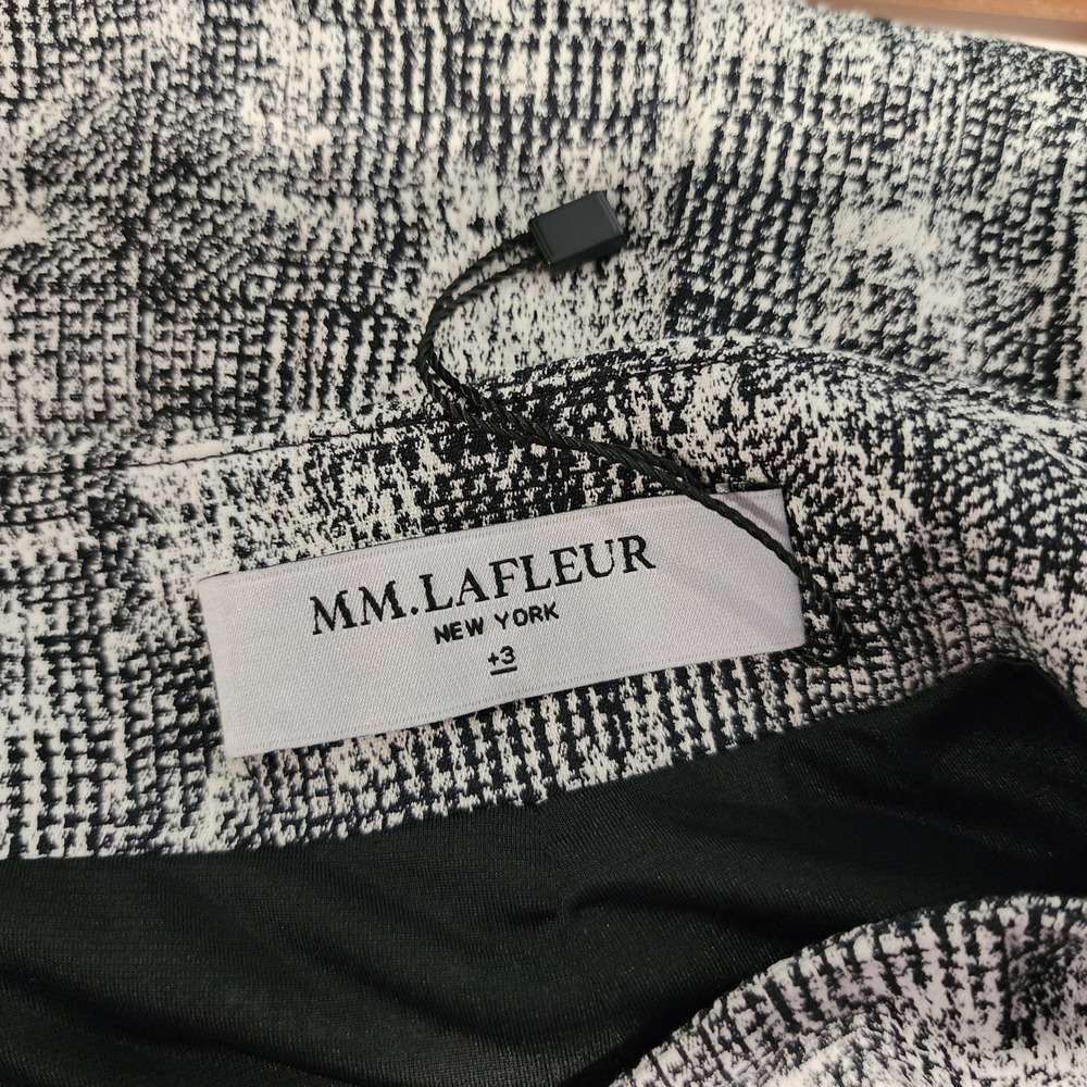 MM LaFleur Noho Pencil Skirt Women's +3 3X Black White Crackle Professional - Picture 7 of 9